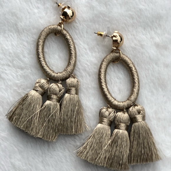 Baublebar Tassel Oval Hoop Earrings - Picture 2 of 3